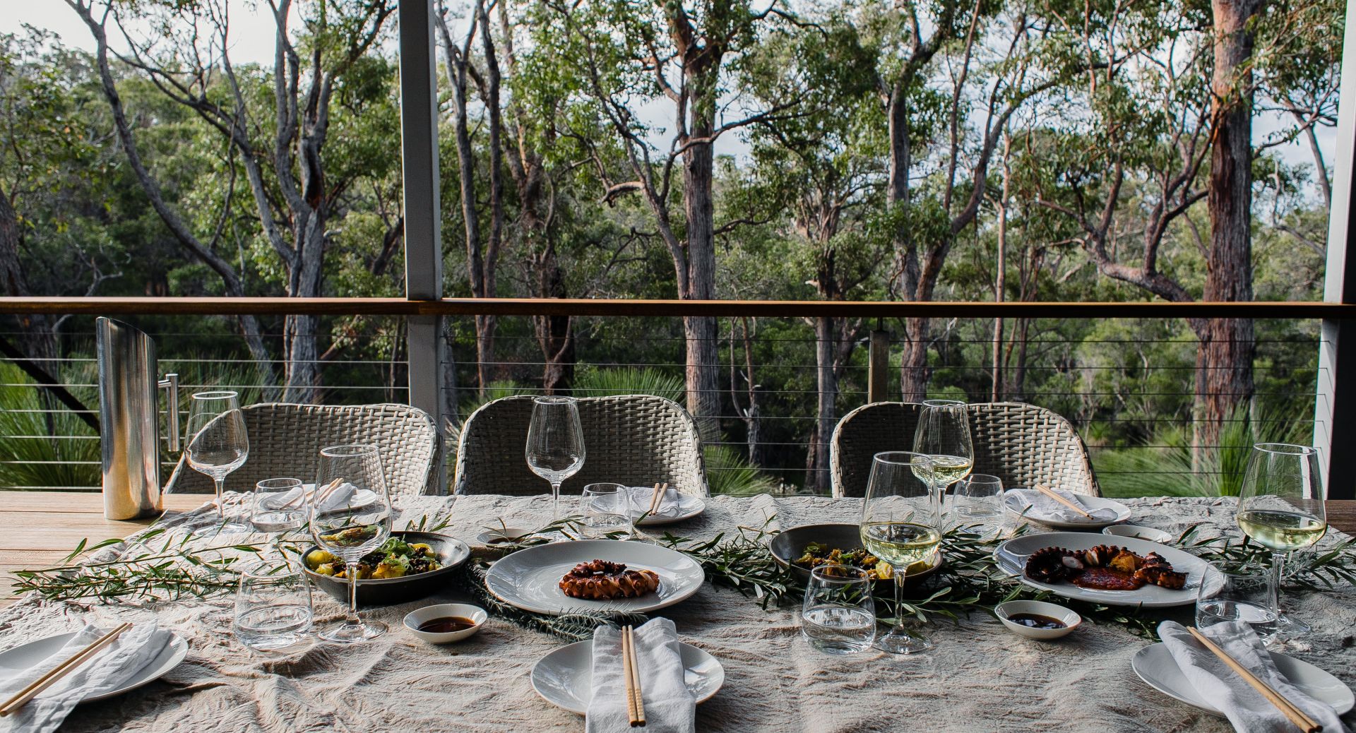 Table served for guests on terrace